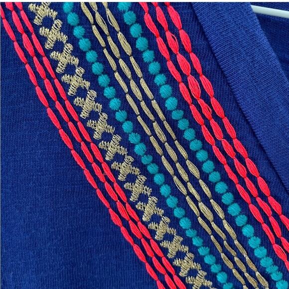 Boden Rosanna Jersey Embroidered V Neck Tunic Dress 2 EUC - Picture 5 of 9